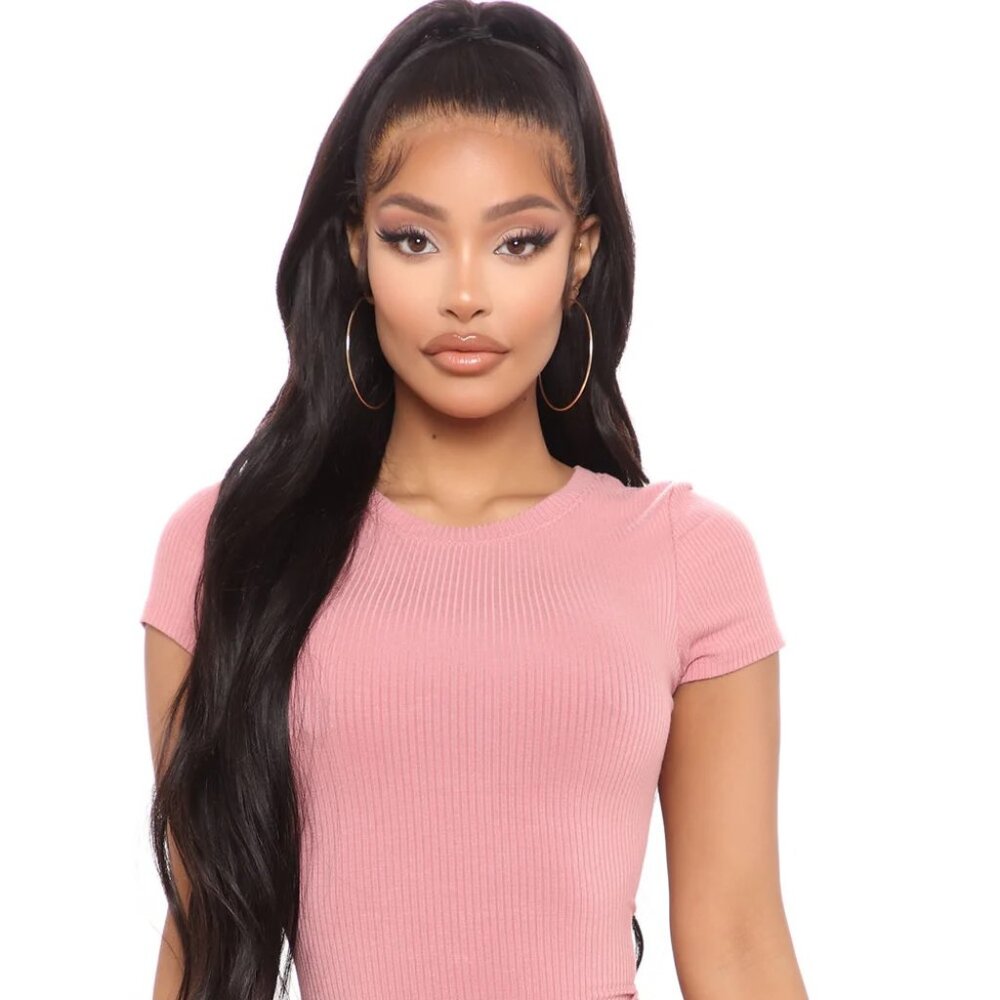 Aliza Ribbed Bodysuit - Blush